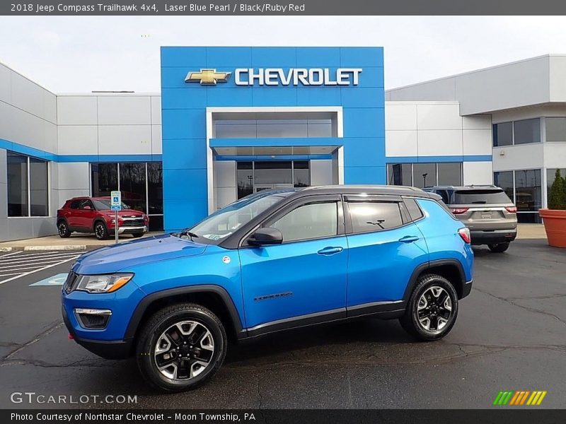 Laser Blue Pearl / Black/Ruby Red 2018 Jeep Compass Trailhawk 4x4