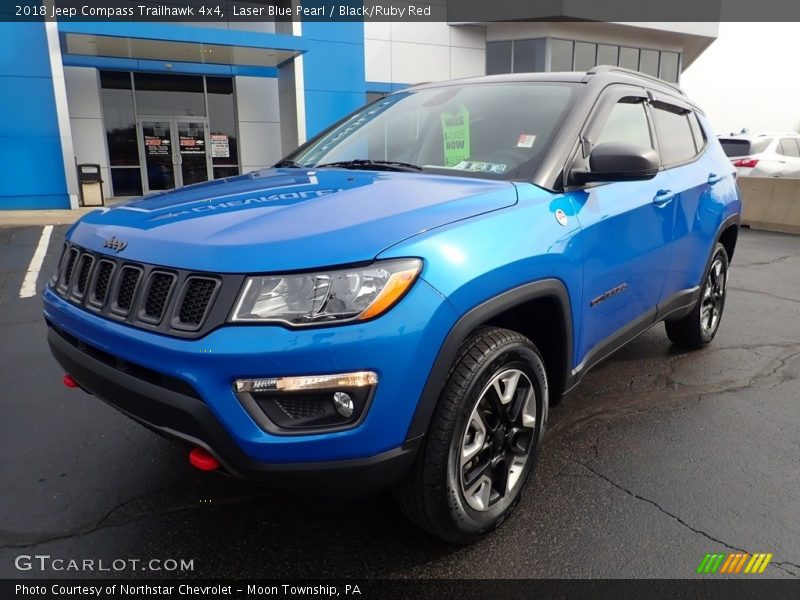 Laser Blue Pearl / Black/Ruby Red 2018 Jeep Compass Trailhawk 4x4