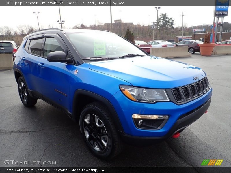 Laser Blue Pearl / Black/Ruby Red 2018 Jeep Compass Trailhawk 4x4