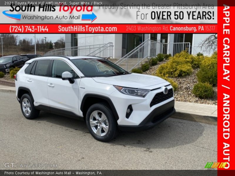 Super White / Black 2021 Toyota RAV4 XLE AWD Hybrid
