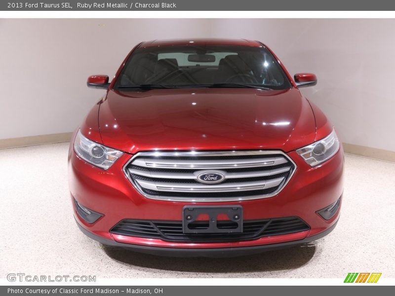 Ruby Red Metallic / Charcoal Black 2013 Ford Taurus SEL