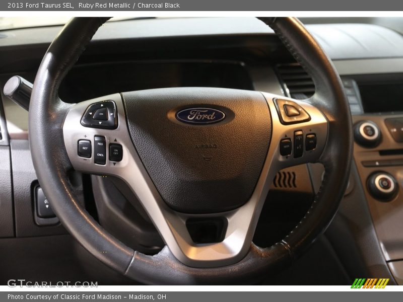 Ruby Red Metallic / Charcoal Black 2013 Ford Taurus SEL