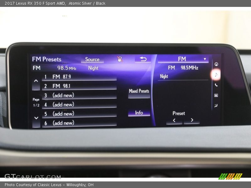 Atomic Silver / Black 2017 Lexus RX 350 F Sport AWD
