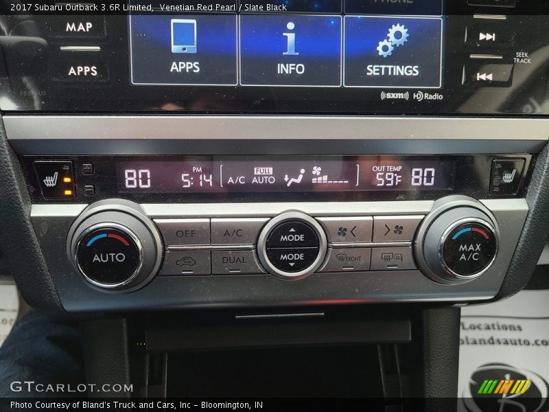 Venetian Red Pearl / Slate Black 2017 Subaru Outback 3.6R Limited