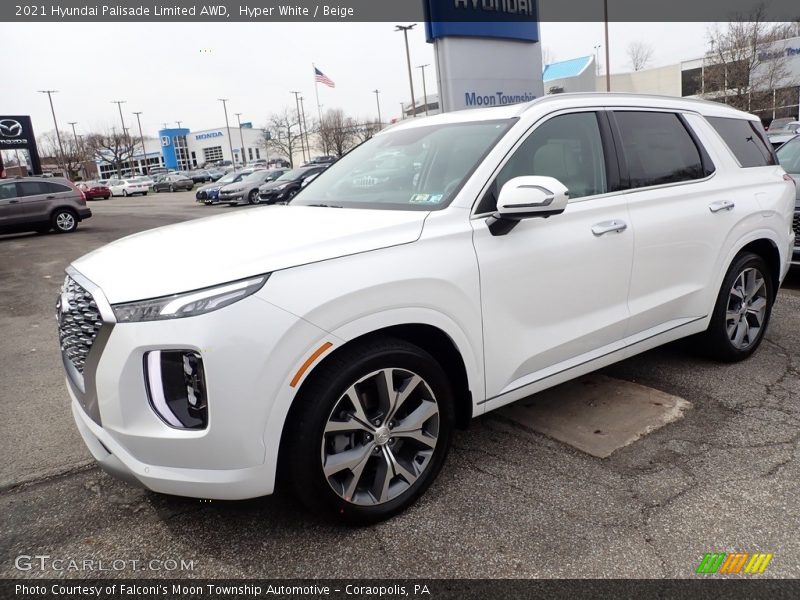 Hyper White / Beige 2021 Hyundai Palisade Limited AWD