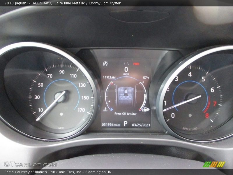Loire Blue Metallic / Ebony/Light Oyster 2018 Jaguar F-PACE S AWD