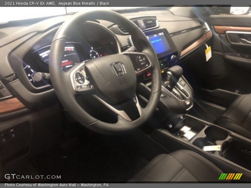 Aegean Blue Metallic / Black 2021 Honda CR-V EX AWD