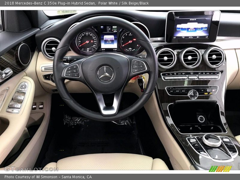 Polar White / Silk Beige/Black 2018 Mercedes-Benz C 350e Plug-in Hybrid Sedan