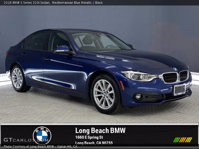 Mediterranean Blue Metallic / Black 2018 BMW 3 Series 320i Sedan