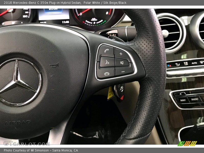Polar White / Silk Beige/Black 2018 Mercedes-Benz C 350e Plug-in Hybrid Sedan
