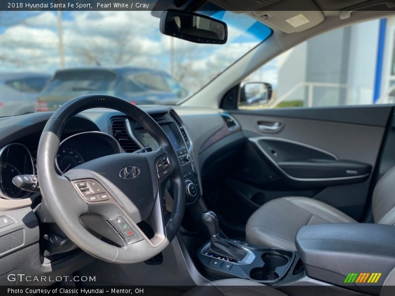 Pearl White / Gray 2018 Hyundai Santa Fe Sport