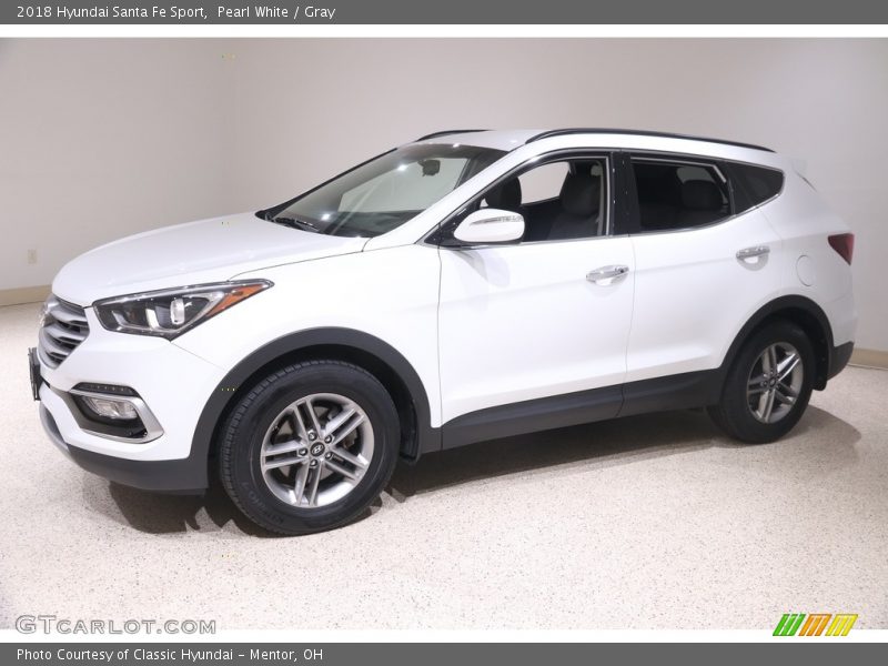 Pearl White / Gray 2018 Hyundai Santa Fe Sport