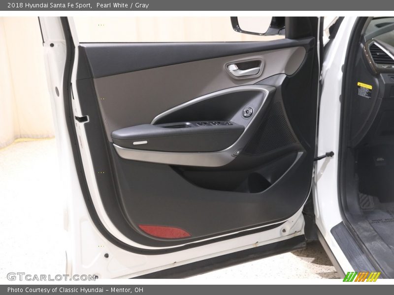 Pearl White / Gray 2018 Hyundai Santa Fe Sport