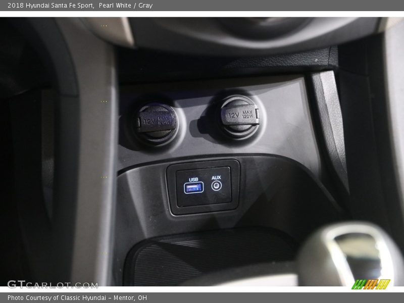 Pearl White / Gray 2018 Hyundai Santa Fe Sport