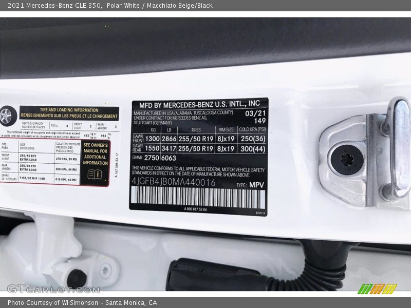 Polar White / Macchiato Beige/Black 2021 Mercedes-Benz GLE 350