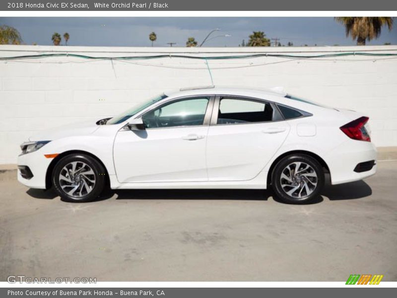 White Orchid Pearl / Black 2018 Honda Civic EX Sedan