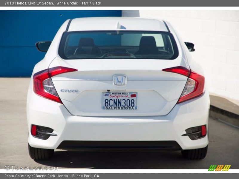 White Orchid Pearl / Black 2018 Honda Civic EX Sedan