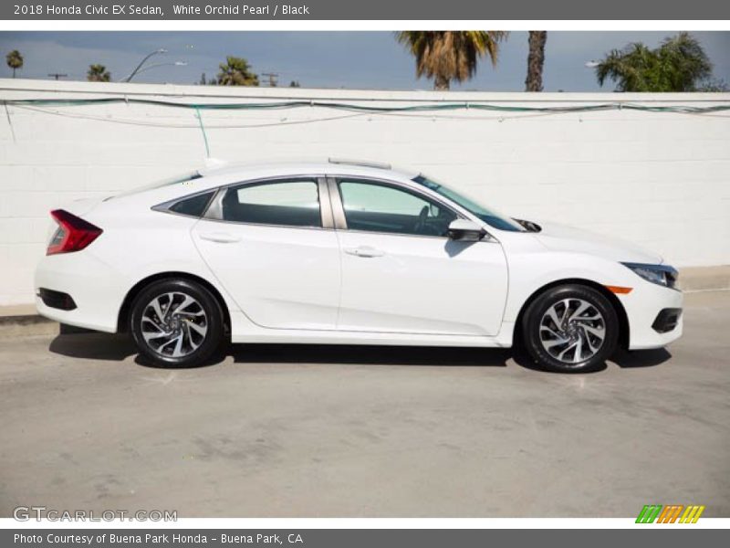 White Orchid Pearl / Black 2018 Honda Civic EX Sedan