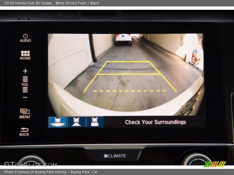 White Orchid Pearl / Black 2018 Honda Civic EX Sedan