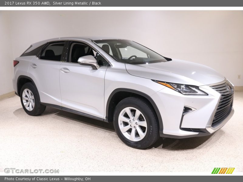 Silver Lining Metallic / Black 2017 Lexus RX 350 AWD