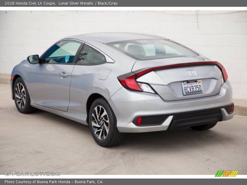 Lunar Silver Metallic / Black/Gray 2018 Honda Civic LX Coupe