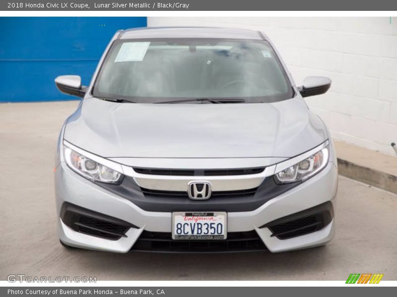 Lunar Silver Metallic / Black/Gray 2018 Honda Civic LX Coupe