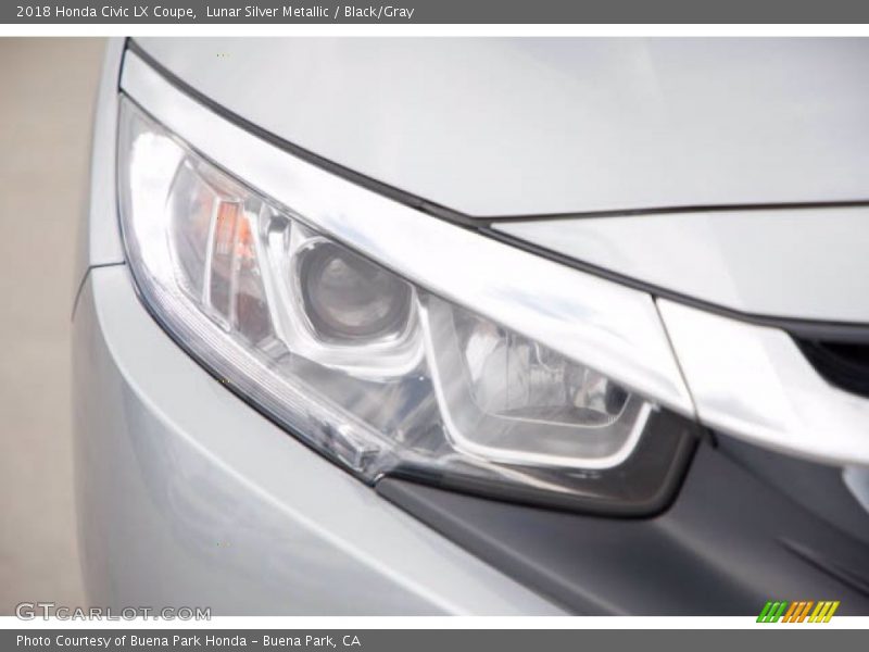 Lunar Silver Metallic / Black/Gray 2018 Honda Civic LX Coupe