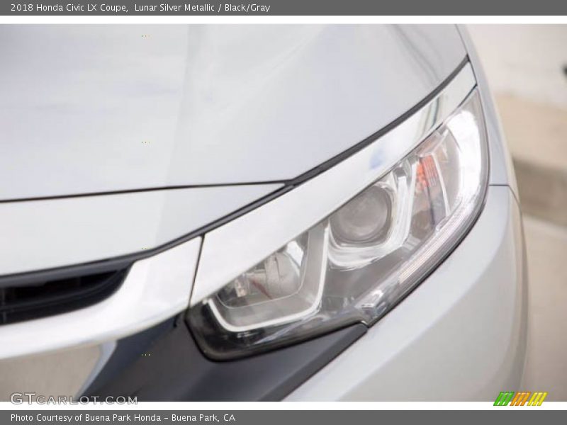 Lunar Silver Metallic / Black/Gray 2018 Honda Civic LX Coupe