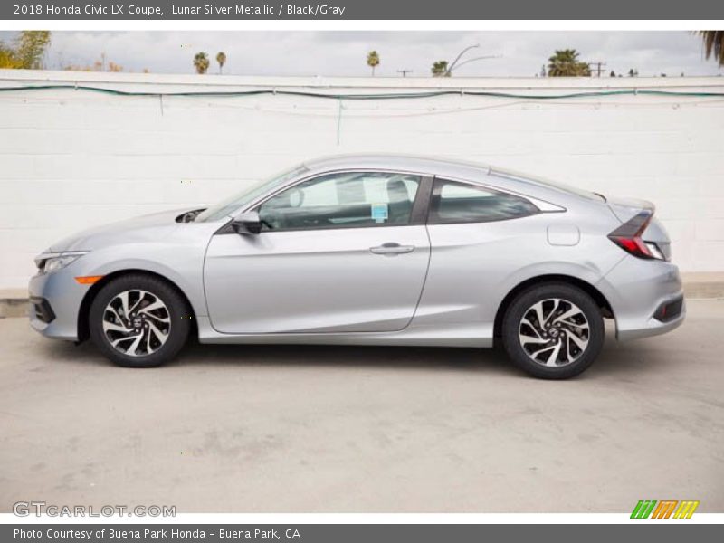 Lunar Silver Metallic / Black/Gray 2018 Honda Civic LX Coupe