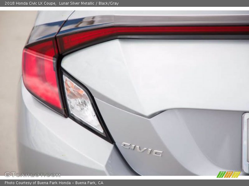 Lunar Silver Metallic / Black/Gray 2018 Honda Civic LX Coupe