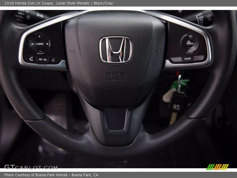 Lunar Silver Metallic / Black/Gray 2018 Honda Civic LX Coupe