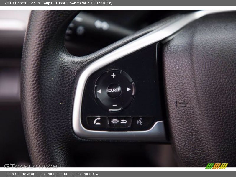 Lunar Silver Metallic / Black/Gray 2018 Honda Civic LX Coupe