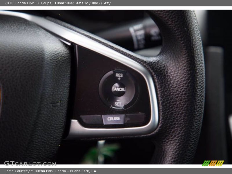 Lunar Silver Metallic / Black/Gray 2018 Honda Civic LX Coupe