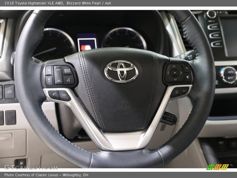 Blizzard White Pearl / Ash 2018 Toyota Highlander XLE AWD