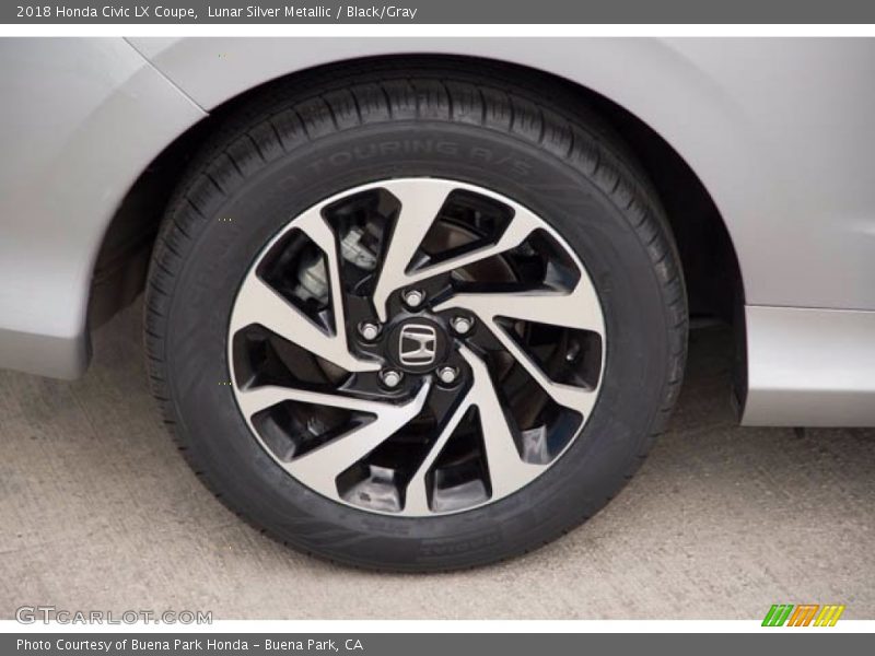 Lunar Silver Metallic / Black/Gray 2018 Honda Civic LX Coupe