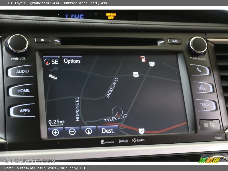 Blizzard White Pearl / Ash 2018 Toyota Highlander XLE AWD