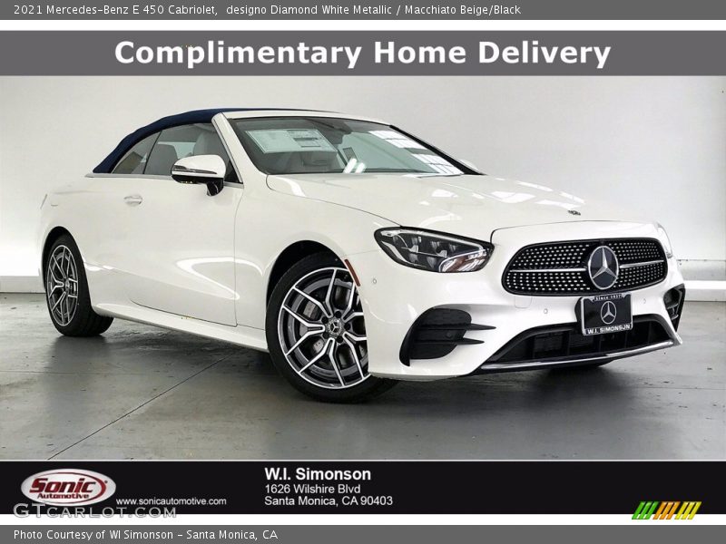designo Diamond White Metallic / Macchiato Beige/Black 2021 Mercedes-Benz E 450 Cabriolet
