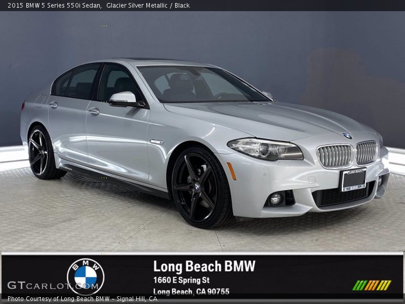 Glacier Silver Metallic / Black 2015 BMW 5 Series 550i Sedan