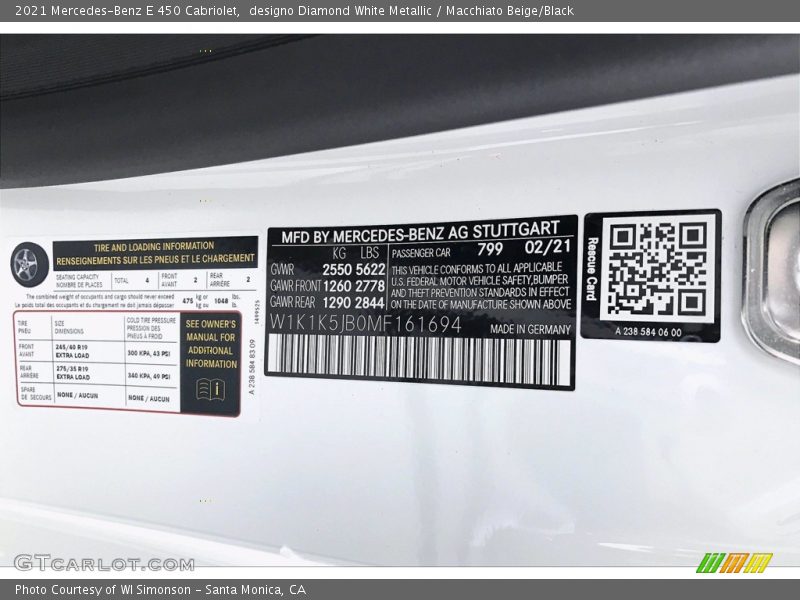 designo Diamond White Metallic / Macchiato Beige/Black 2021 Mercedes-Benz E 450 Cabriolet