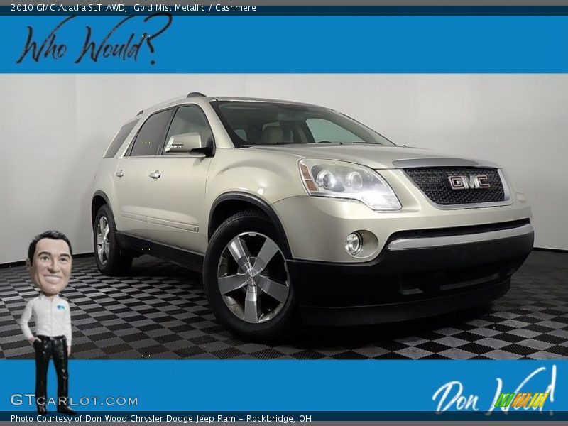 Gold Mist Metallic / Cashmere 2010 GMC Acadia SLT AWD