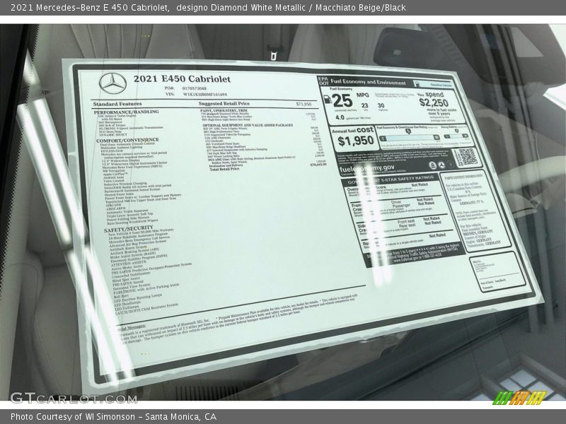 designo Diamond White Metallic / Macchiato Beige/Black 2021 Mercedes-Benz E 450 Cabriolet