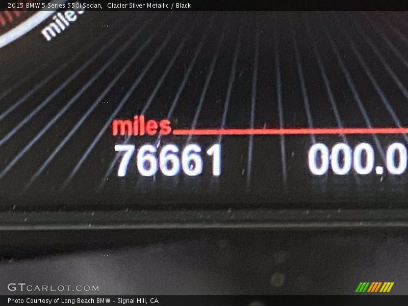 Glacier Silver Metallic / Black 2015 BMW 5 Series 550i Sedan