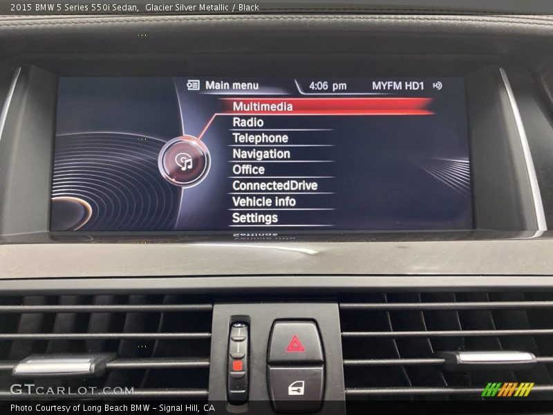 Glacier Silver Metallic / Black 2015 BMW 5 Series 550i Sedan