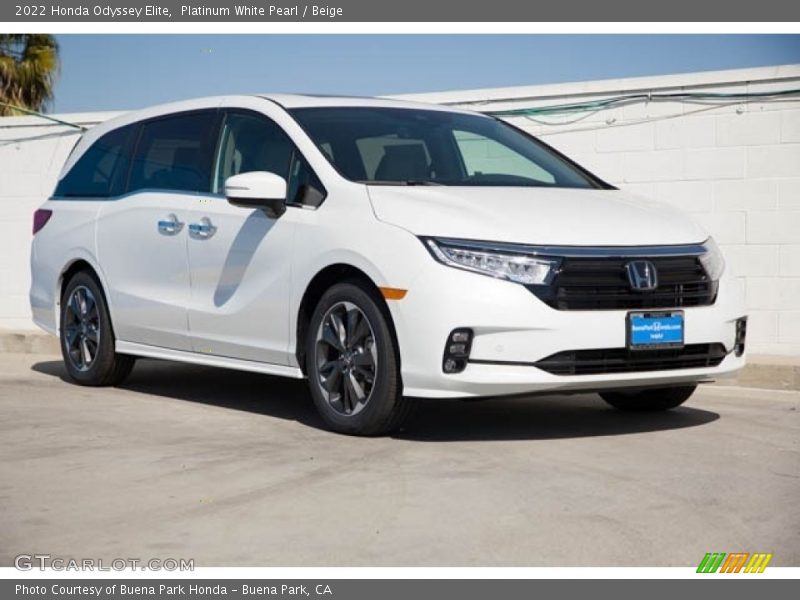 Platinum White Pearl / Beige 2022 Honda Odyssey Elite