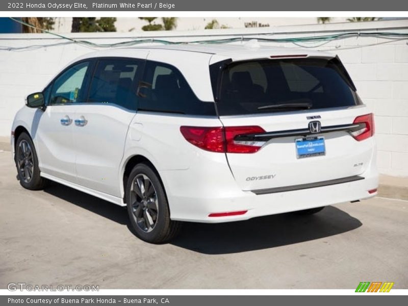 Platinum White Pearl / Beige 2022 Honda Odyssey Elite
