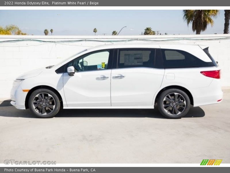 Platinum White Pearl / Beige 2022 Honda Odyssey Elite
