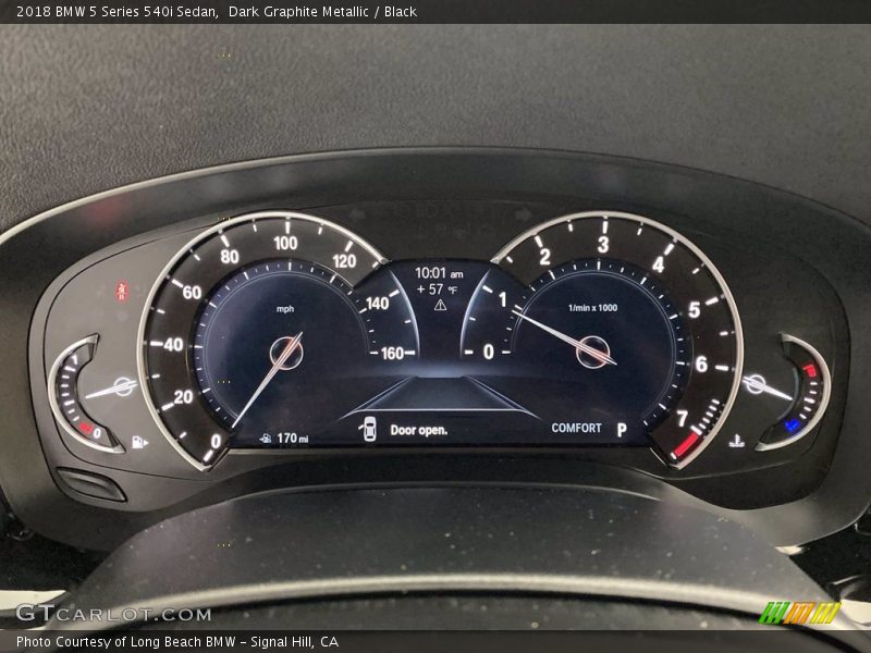 Dark Graphite Metallic / Black 2018 BMW 5 Series 540i Sedan