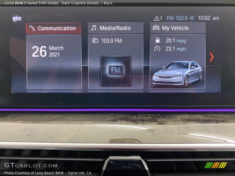 Dark Graphite Metallic / Black 2018 BMW 5 Series 540i Sedan