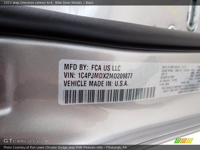 Billet Silver Metallic / Black 2021 Jeep Cherokee Limited 4x4