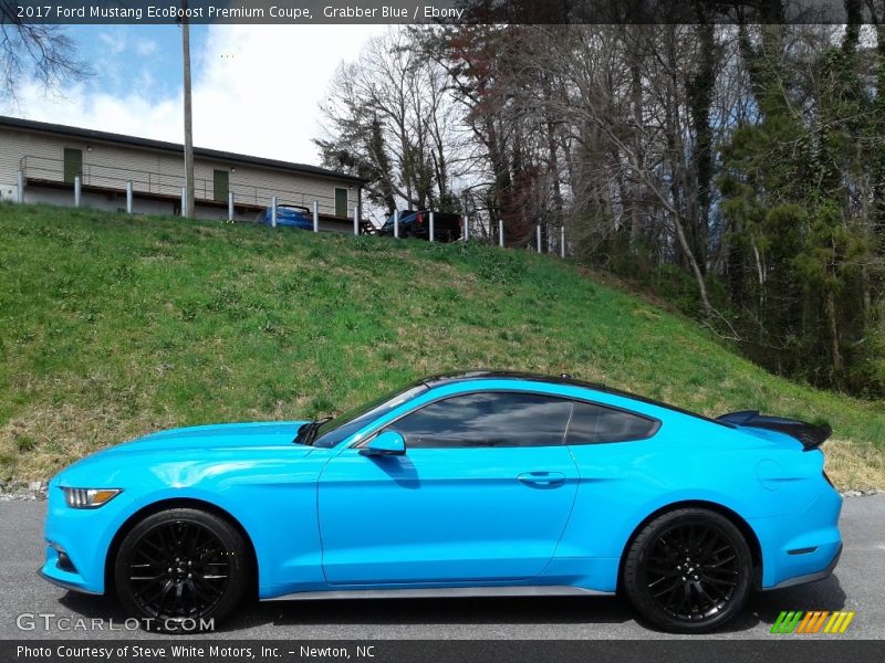 Grabber Blue / Ebony 2017 Ford Mustang EcoBoost Premium Coupe